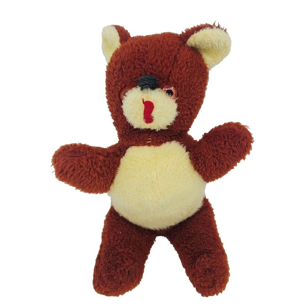 Vintage 1950s plush Reddish Brown teddy bear from A & L Novelty Co 16"